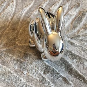 Silver reflective bunny piggy bank